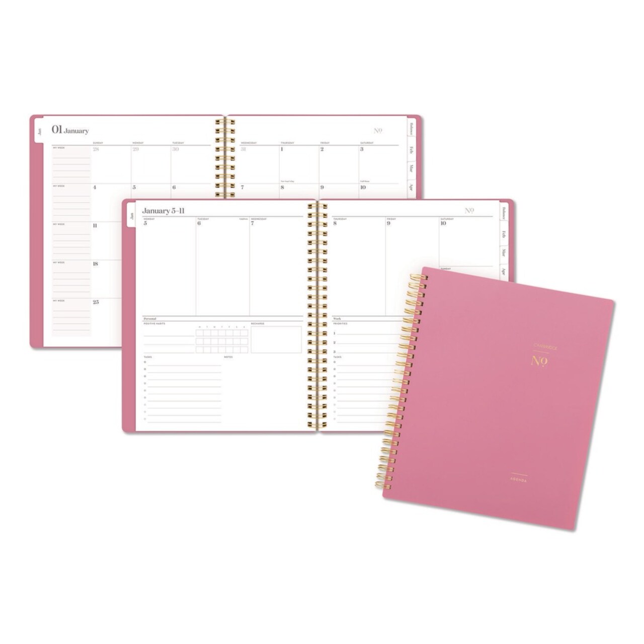 AT-A-GLANCE 8.75 in. x 7.75 in. 12-Month (Jan-Dec 2026) WorkStyle Weekly/Monthly Planner - Pink Cover